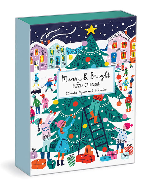 Louise Cunningham Merry and Bright 12 Days of Christmas Advent Puzzle Calendar