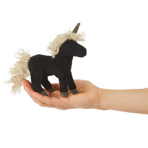 Black Unicorn Finger Puppet