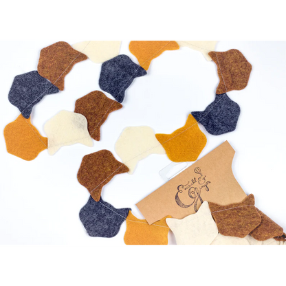 Cat Felt Garland - Earth colours