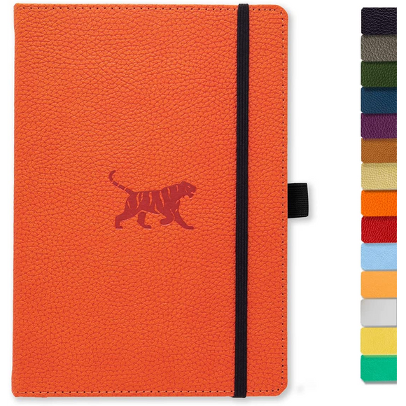 Dingbats - Wildlife Plain Medium Notebook, Orange Tiger, A5