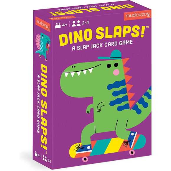 Dino Slaps! from Mudpuppy –Card Game with Bright and Colorful Illustrations of Prehistoric Animals, Played Like Slap Jack, 2-4 Players, Ages 4+