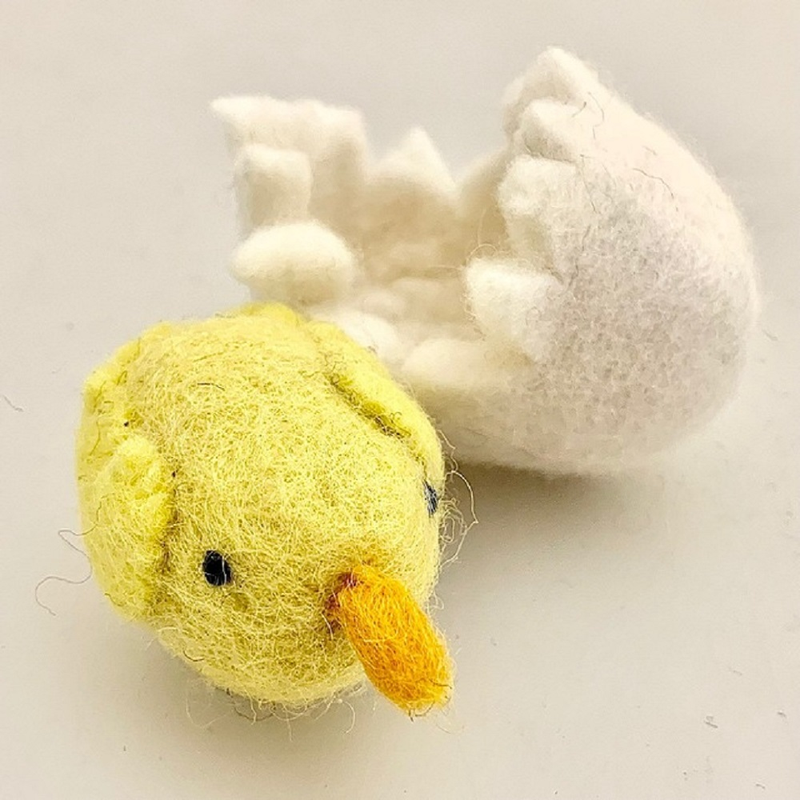 Felted Chick in Egg