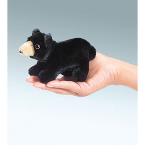 mini Black Bear - Finger Puppet