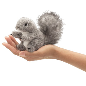 mini Gray Squirrel - Finger Puppet