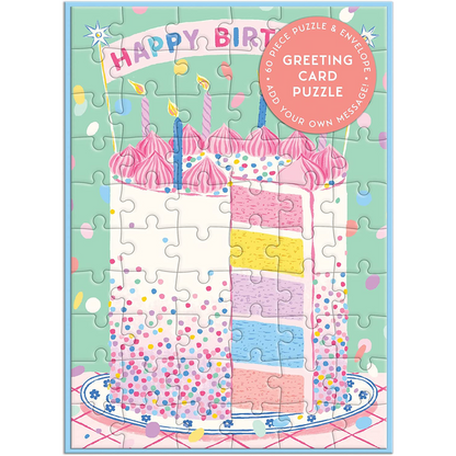 Puzzle Greeting Card- Includes Color-Coordinated Envelope and Sticker Seal