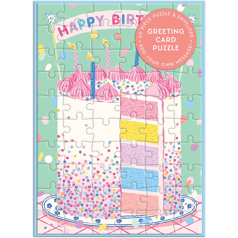 Puzzle Greeting Card- Includes Color-Coordinated Envelope and Sticker Seal