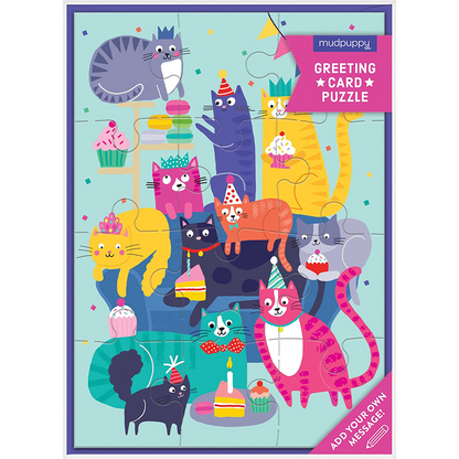 Puzzle Greeting Card- Includes Color-Coordinated Envelope and Sticker Seal